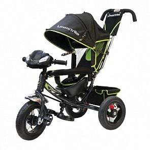 Трехколесный велосипед - Lexus Trike Sport, колеса 12" и 10", черно-зеленый, свет и звук (Lexus Trike, 950M2S-N1210-GREY+GREENsim)