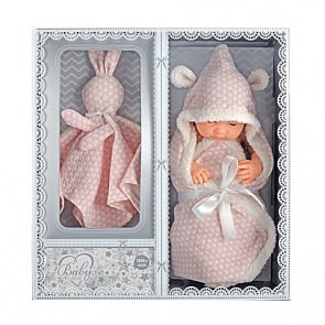 Пупс в розовом конверте с 1 предметом одежды и одеяльцем, 38 см (Arias, Т19676)