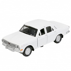 Модель легкового автомобиля - Газ-2401 Волга, инерционная, открываются двери, 12 см, белая (Технопарк, 2401-12-WH)