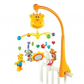 Многофункциональный мобиль – Жирафик, 18 мелодий и звуков, подвески-трещотки (Жирафики, 939402) 