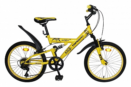 Велосипед детский, двухподвес Boxer, колеса 20 дюймов, амортизационная вилка, 7 скоростей, Falcon, тормоза V-brake, стальные обода 
