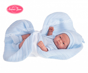 Кукла- младенец Карлос в голубом одеяле, 26 см. (Antonio Juan Munecas, 4067B)