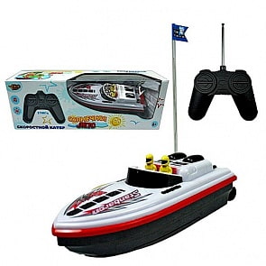 Катер на радиоуправлении - Солнечное лето, черно-белый (Yako Toys, M6532)