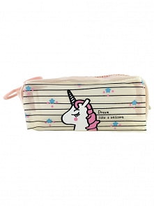 Пенал Единорог с большой молнией, цвет - прозрачный белый (Михи Михи, MM06861)