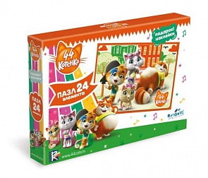 Пазл 44 Котенка. Отдыхаем, 24 детали, наклейки (Origami, 05150)