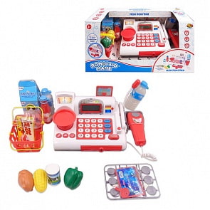 Набор Помогаю Маме – Касса с продуктами и аксессуарами, 41 предмет, свет и звук (ABtoys, PT-00813)