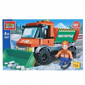 Конструктор Город мастеров – Снегоуборочная машина, с фигуркой, 129 деталей (Город мастеров, 5067-UU)
