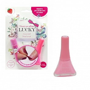 Lucky Набор клубничный бальзам для губ + коралловый лак № 144 (1toy, Т11187)
