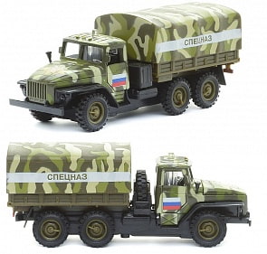 Машина металлическая инерционная - Урал – Спецназ, 12 см (Технопарк, SB-15-35-T4-WBsim) 