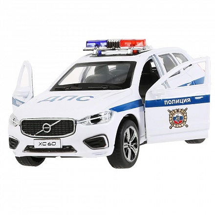 Инерционная металлическая модель - Volvo Xc60 R-Desing - Полиция 12 см, белый 