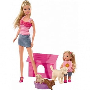Кукла Штеффи, Еви и щенки (Simba, 5732156-2)