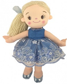 Кукла мягконабивная, балерина, 30 см, цвет голубой (ABtoys, M6001)