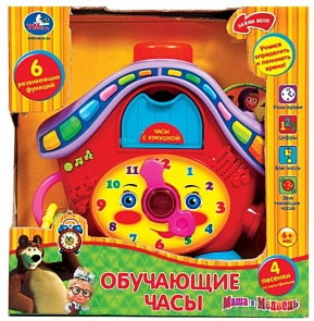 Часы обучающие из серии Маша и Медведь, русифицированные, 6 функций (Умка, B765155-Rsim)