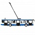 Модель Городской троллейбус 18 см двери открываются бело-синий металлическая инерционная  - миниатюра №2