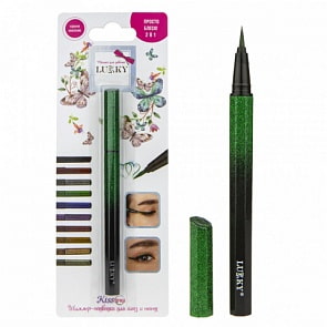 Шиммер-подводка для глаз и тату KissТочка 2 в 1, зеленый (Lukky, Т18951)