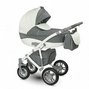 Детская коляска Camarelo Sirion 2 в 1, бело-серая (Camarelo, Si_07)