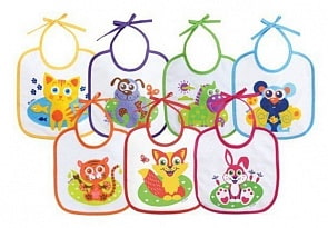 Слюнявчик на завязках – В наборе. Стандарт, 7 шт. (Lubby, 14074/96/12)