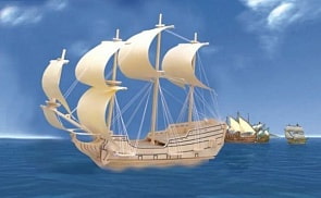 Сборная деревянная модель - Парусник Орёл (Wooden Toys, PC128)