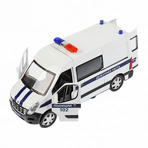 Машина Полиция Renault Master 14 см двери открываются инерционная металлическая (Технопарк, MASTER-14POL-WH)