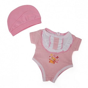 Комплект одежды для куклы Карапуз - Боди с шапочкой, 40-42 см, розовый (Карапуз, OTF-03-RU-Hksim)