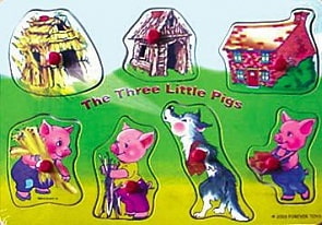 Рамка с вкладышами - Три поросенка (Мир деревянных игрушек, Р13)