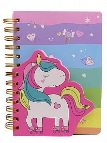 Блокнот Единорог мечтающий, с кольцами формат А5, цвет – фиолетовый (МихиМихи, MM07186)