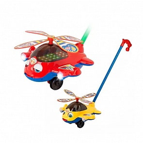 Каталка на палочке - Мой вертолет, свет и звук (Рыжий кот, И-1984)