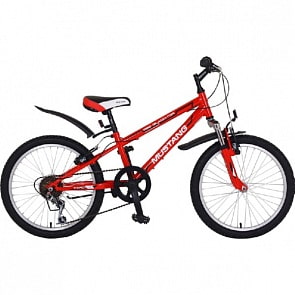 Велосипед подростковый Mustang Gladiator 1100, красный, MTB колеса диаметром 20 дюйм, хардтейл,10 дюйм, 6 скоростей, Falcon MR-22/Ml-g56, V-brake (Mustang, ST20078-GL)