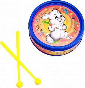Музыкальная игрушка - Барабан - Зайчик (Рыжий кот, И-5989)