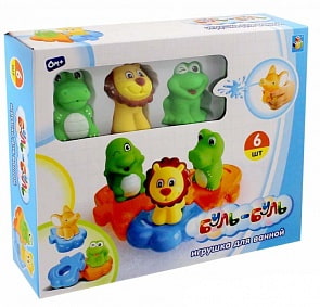 Набор игрушек для ванны Буль-Буль, 6 штук (1toy, Т59152) (ассортимент)