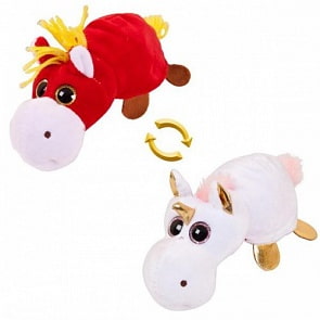 Игрушка мягкая Перевертыш - Лошадка/Единорог, 16 см. (ABtoys, M5016)