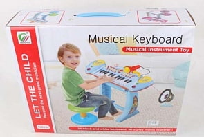 Электропианино с микрофоном и табуретом, 24 клавиши (B1608142sim)