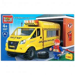 Конструктор Газель с гаражом и фигуркой, 100 деталей (Город мастеров, 3327-KK)
