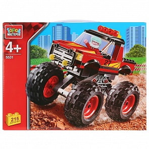 Конструктор - Автоспорт: джип с большими колесами, 215 деталей (Город мастеров, LP-5531-R)