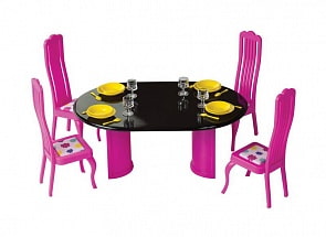 Столовая для кукольного домика Зефир, в пакете, размер 24 х 5 х 32 см. (Огонек, ОГ1466)