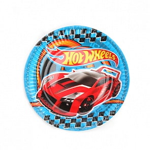 Набор из 6-и бумажных тарелок Hot Wheels, диаметр 18 см (Весёлый праздник,  TR-HW-18-6sim)