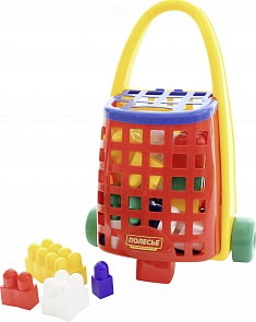Забавная тележка с конструктором Combi Blocks, 34 элемента (Полесье, 43276)