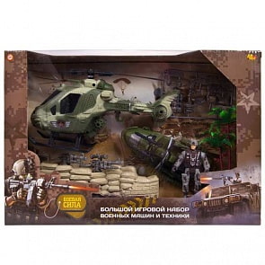 Набор военной техники с фигуркой и аксессуарами - Боевая сила (ABtoys, PT-01233)