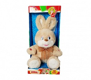 Мягкая игрушка – Зайка, русские стихи и песенки, 25 см. (Мульти-Пульти, ST0055Xsim)