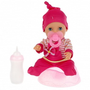 Интерактивный пупс – Сашенька, пьет, писает, с аксессуарами, 50 звуков, 20 см (Карапуз, Y20BB-ICB-35681)