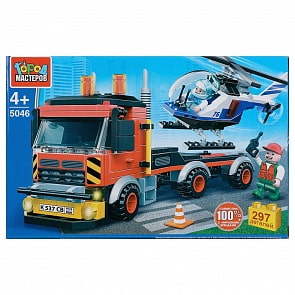 Конструктор - Перевозчик вертолета, с фигурками, 297 деталей (Город мастеров, 5046-UU)