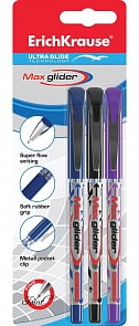 Набор шариковых ручек Ultra Glide Plus Max Glider, 3 шт. (Erich Krause, 33577)