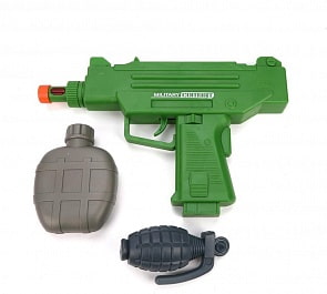 Игровой набор Военный: автомат электронный, свет, звук, вибрация, фляжка, граната (Наша Игрушка, M0069)