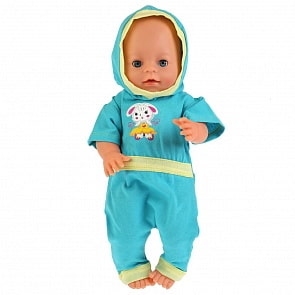 Одежда для кукол размером 40-42 см. – Комбинезон с капюшоном и короткими рукавами (Карапуз, OTF-1905С-RU)