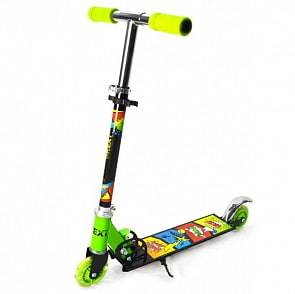 Двухколесный складной самокат – Next, светящиеся колеса 10 см, зеленый (Next, KS247-GREENsim)