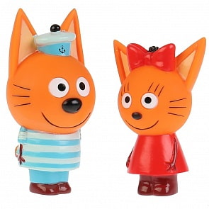 Набор из 2 игрушек для ванны Капитошка - Три Кота. Карамелька и Коржик (Играем вместе, STFT1809-08BL-TC)