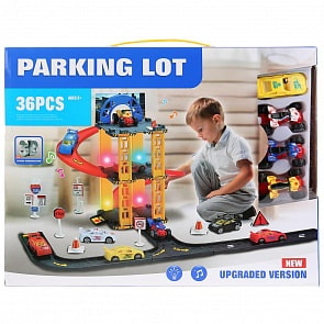 Парковка с машинками и аксессуарами, со светом (B1871444)