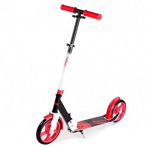 Самокат 2-колесный с алюминиевым корпусом, полиуретановыми колесами 200 мм., черно-красный (Next, SKL-037sim)