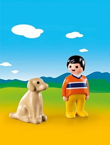 Игровой набор 1.2.3 – Мужчина с собакой (Playmobil, 9256pm)