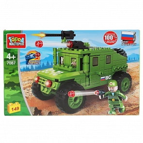 Конструктор - Джип, с фигуркой, 149 деталей (Город мастеров, 7087-JS)